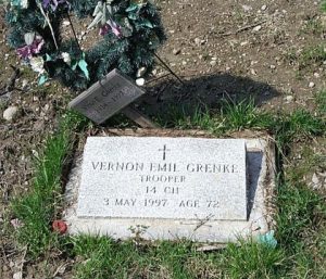 VERNON EMIL GRENKE TROOPER 14 CH 3 MAY 1997 AGE 72
