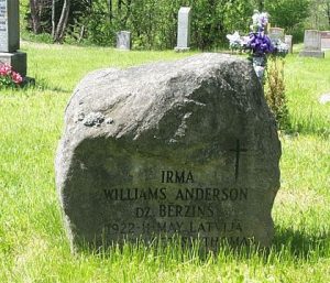 IRMA WILLIAMS ANDERSON DZ. BERZINS 1922 11 MAY LATVIJA 1984 28 OCT. ST. THOMAS
