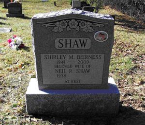 SHAW SHIRLEY M. BEIRNESS 1941 - 2009 BELOVED WIFE OF NEIL R. SHAW 1938 - AT REST